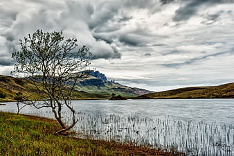 Dramatic landscape of Old Man of Storr on Isle of Skye, Scotland