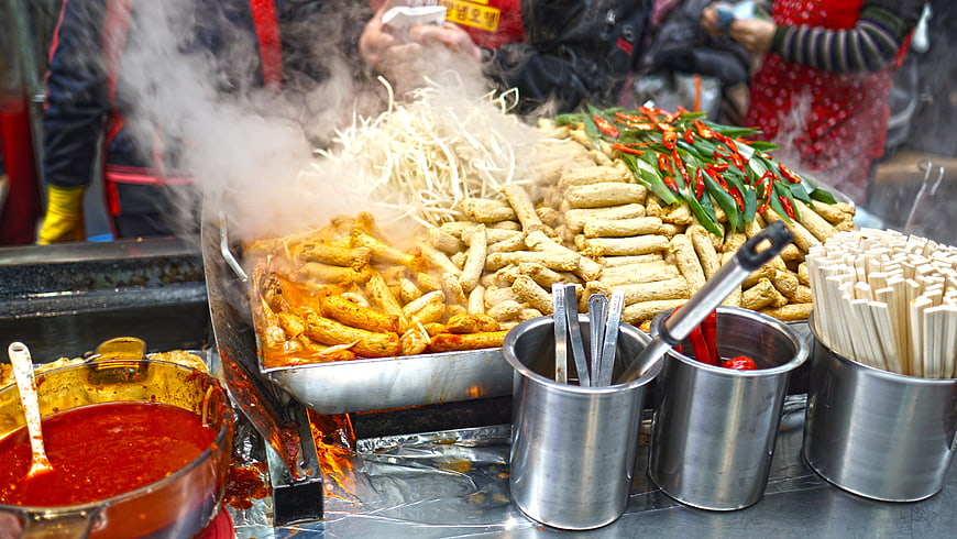 Steaming Korean Fish Cake Street Food Stall