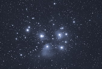 Pleiades Star Cluster in Deep Space