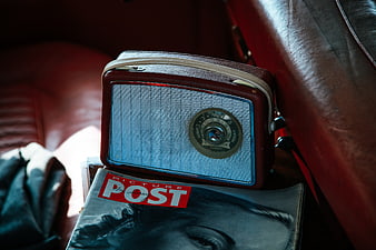 Vintage Radio on Picture Post Magazine in Car Interior