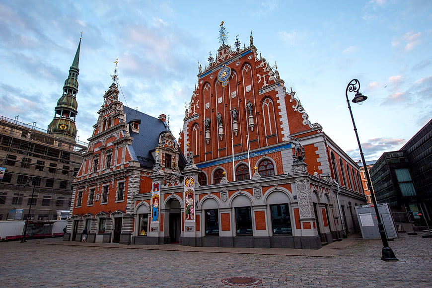 House of the Blackheads in Riga Old Town at Dusk