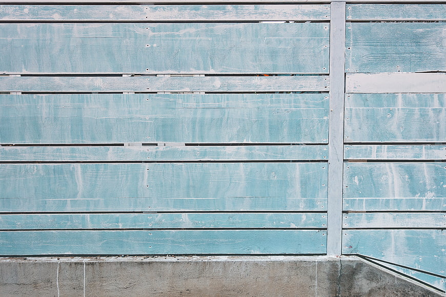Weathered Blue Wooden Fence Planks Texture Background