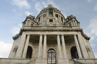Low angle view of grand classical domed architecture
