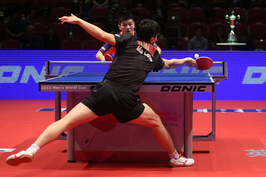Table Tennis Player Ma Long in Action During 2015 World Cup