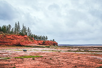 Red Sandstone Cliffs Coastal Landscape