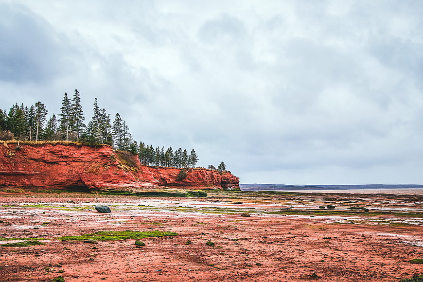 Red Sandstone Cliffs Coastal Landscape