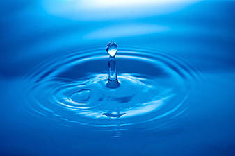 Close-up of a water droplet splash with ripples