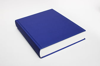 Blank Blue Hardcover Book On White Background
