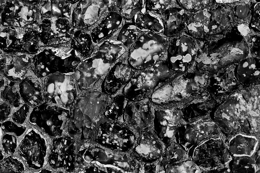 Black and White Flint Wall Texture Close Up