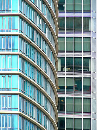 Modern Curved Glass Office Building Architecture