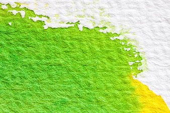 Green and Yellow Watercolor Texture on White Paper Background