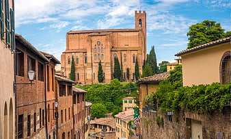 Siena Cathedral View from Narrow Italian Street
