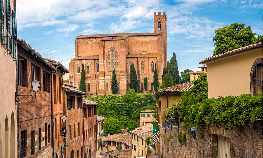 Siena Cathedral View from Narrow Italian Street