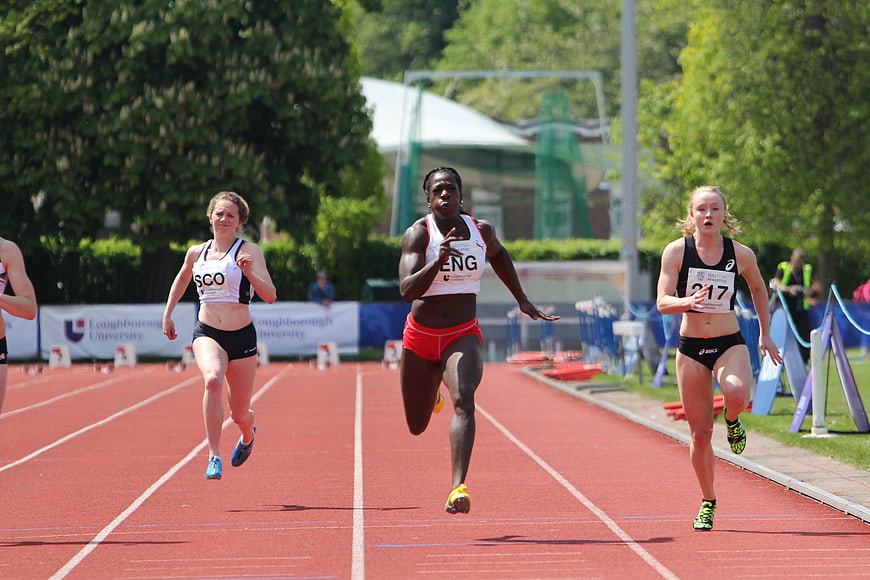 Women's 100m Sprint Race on Outdoor Track