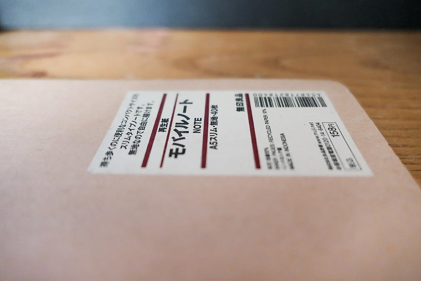 Close-up of Japanese Mobile Note Label on Pink Paper