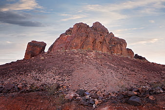 Red Rock Desert Mountain Landscape at Sunset