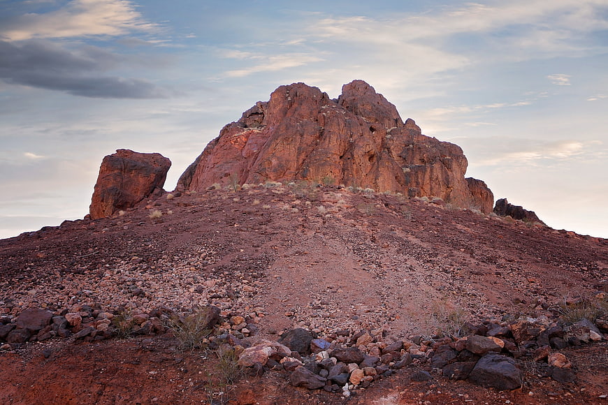 Red Rock Desert Mountain Landscape at Sunset