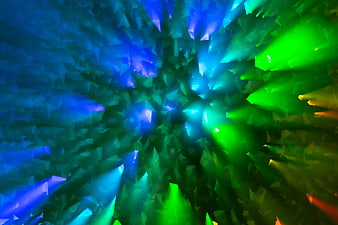 Abstract Blue and Green Geometric Burst Background