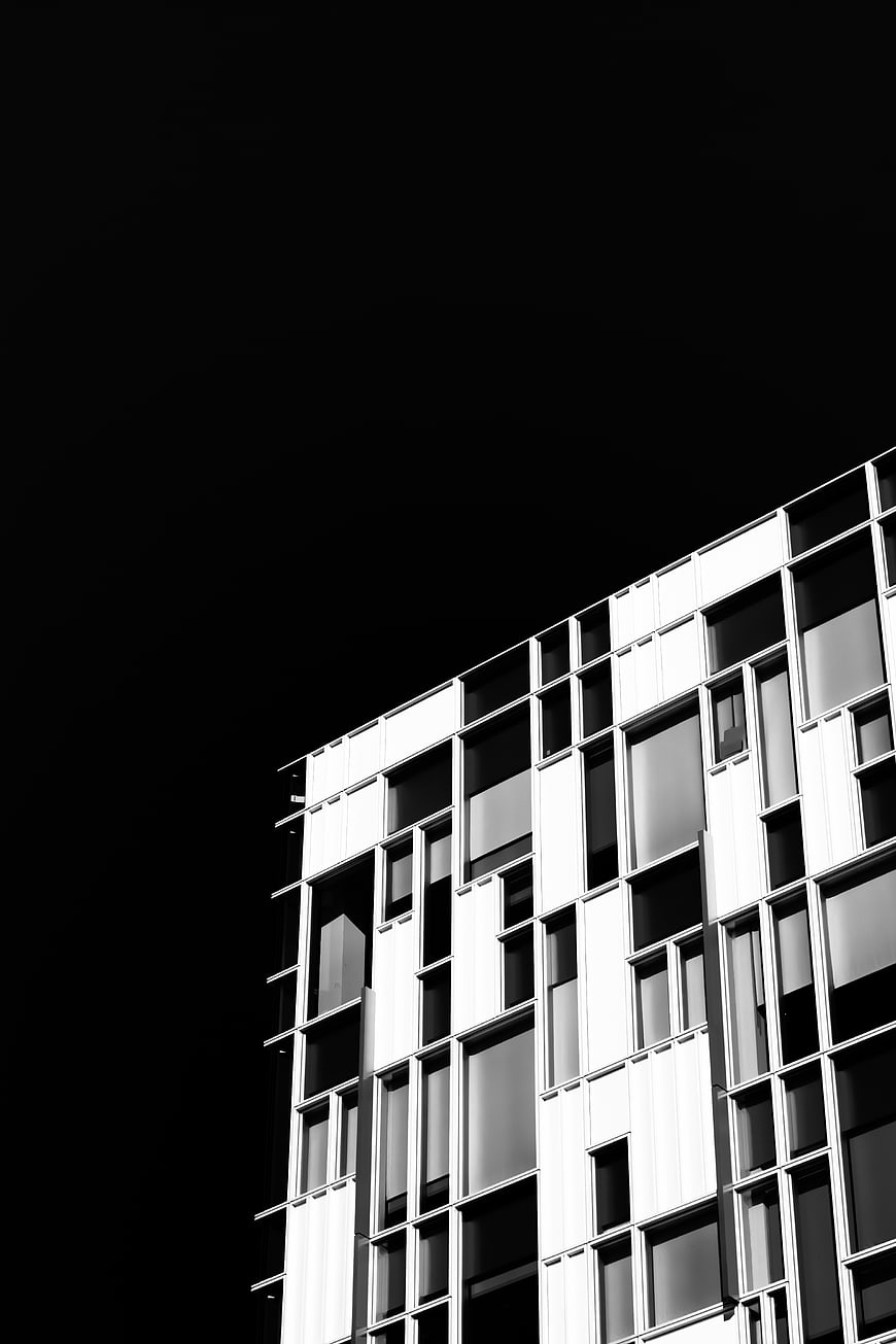 Modern Black and White Architecture with Large Copyspace