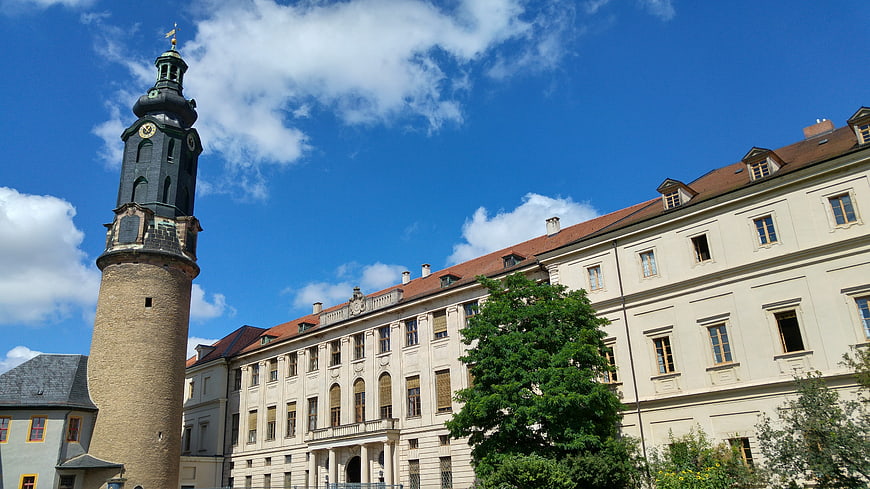Historic Weimar Castle Tower and Palace in Germany