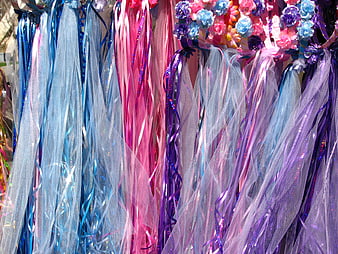 Colorful Tulle Veils and Ribbons for Carnival Headdress