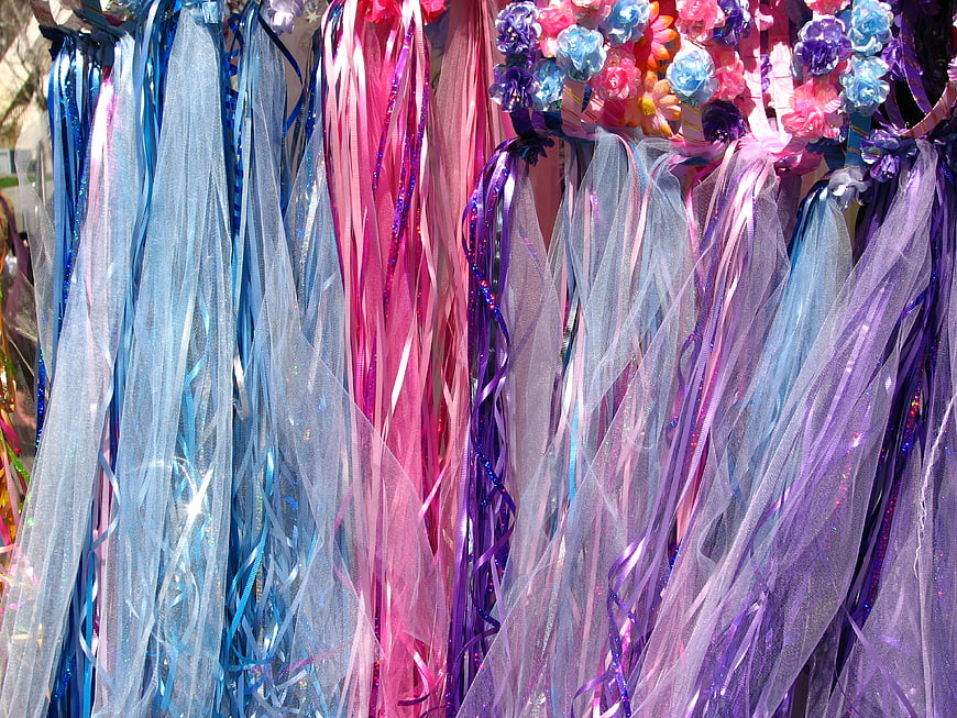 Colorful Tulle Veils and Ribbons for Carnival Headdress