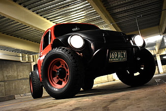 Custom Red and Black VW Beetle Off-Road Car