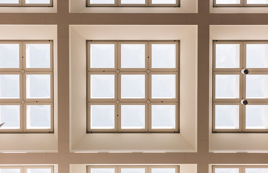 Modern Ceiling Skylights with Grid Pattern