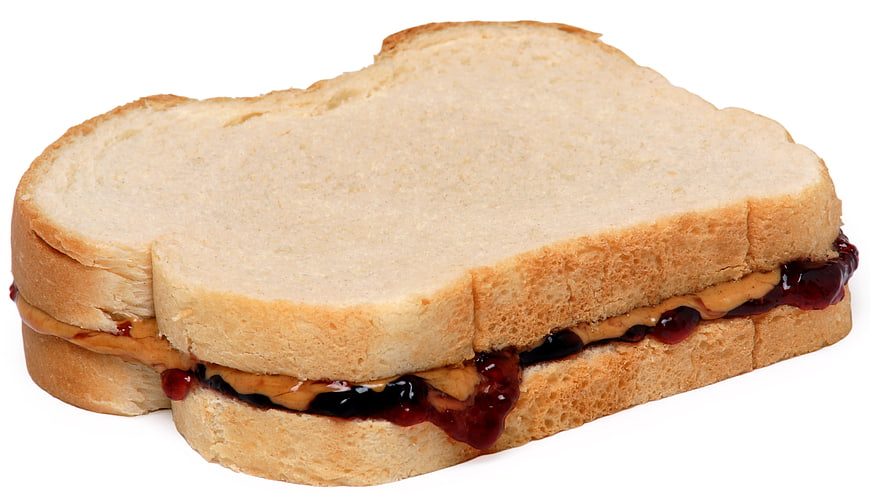 Peanut Butter and Jelly Sandwich on White Background