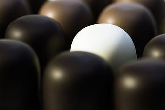 White Chocolate Marshmallow Among Dark Chocolate Spheres