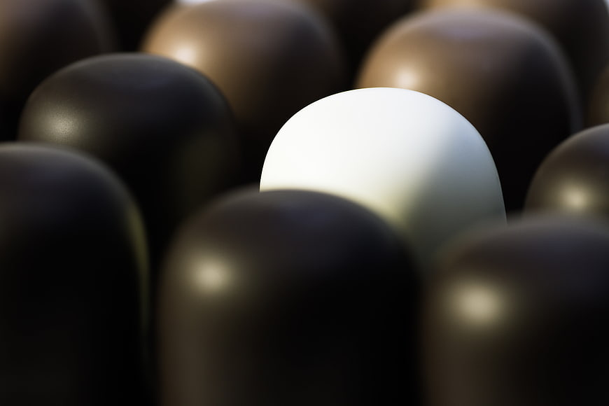 White Chocolate Marshmallow Among Dark Chocolate Spheres