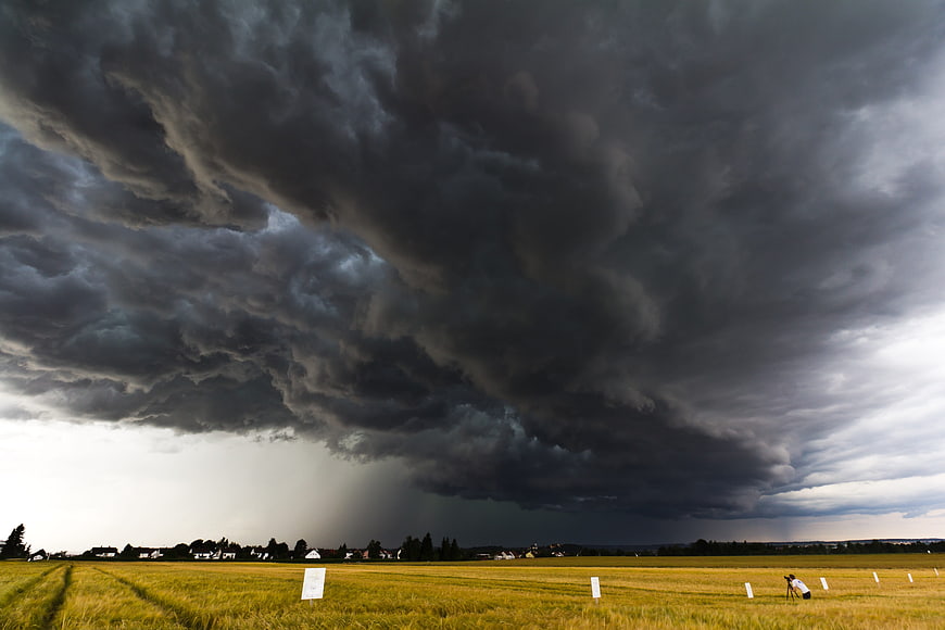 Dramatic Thunderstorm Clouds Over Golden Wheat Field
