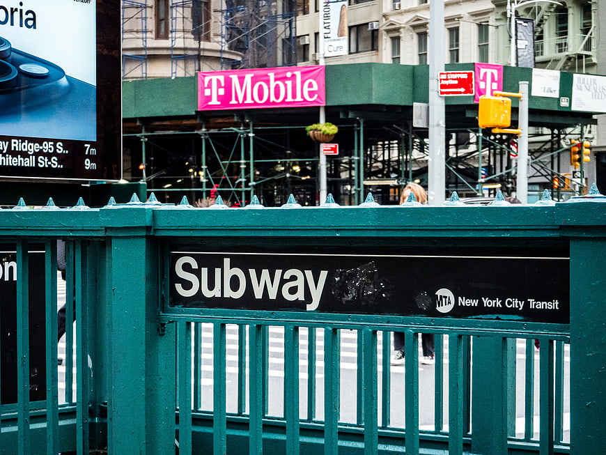 New York City Subway Entrance with T-Mobile Sign
