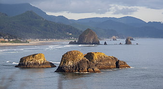 Cannon Beach Oregon Haystack Rock Coastal Landscape