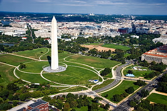 Aerial View of Washington Monument and National Mall