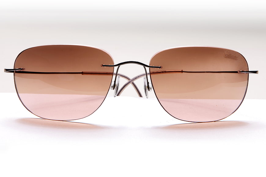 Modern Brown Gradient Sunglasses on White Background