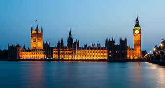 Houses of Parliament and Big Ben at Blue Hour in London