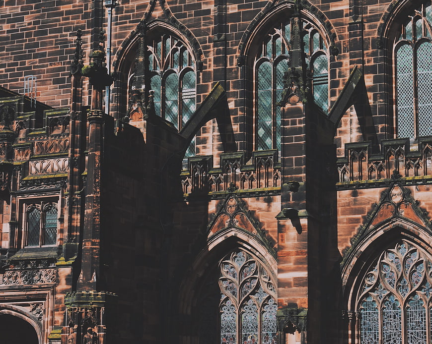 Gothic Cathedral Architecture with Intricate Stone Details