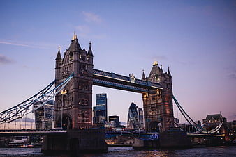 Tower Bridge London at Dusk with City Skyline