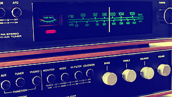 Vintage 1970s Stereo Receiver Close-Up