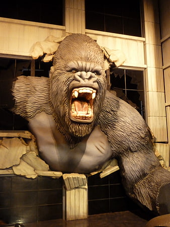 King Kong Wax Figure Breaking Through Wall