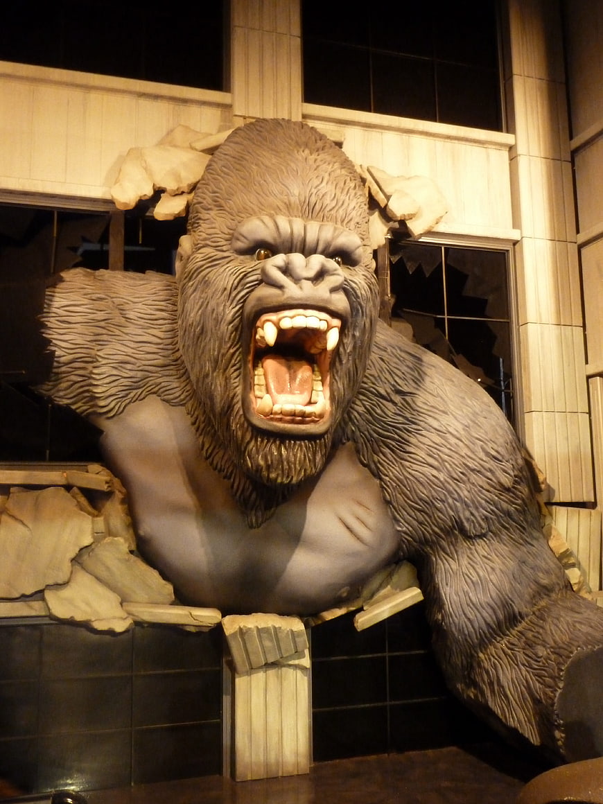 King Kong Wax Figure Breaking Through Wall