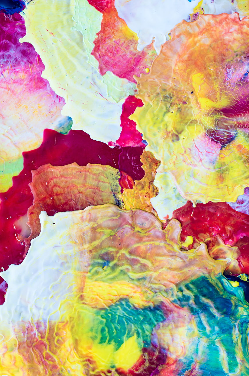 Vibrant Abstract Fluid Art Background With Colorful Wax Patterns