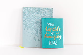 Inspirational Journal and Planner on White Background