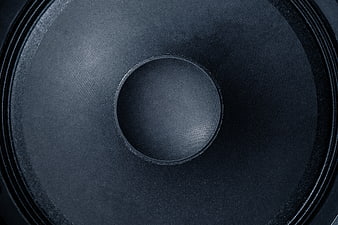 Close-up of black speaker cone texture and surround