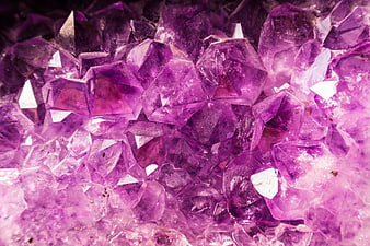 Close-up of vibrant purple amethyst crystal cluster