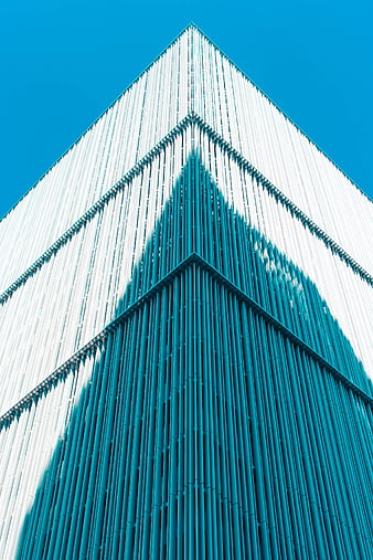 Modern Skyscraper Architecture with Blue and White Facade