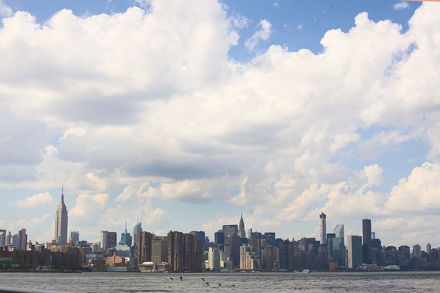 New York City skyline with Empire State Building and clouds
