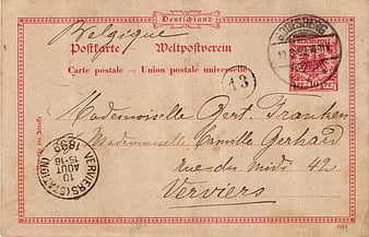 Vintage German Postcard Address Side With 1899 Postmark
