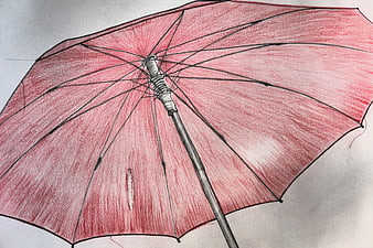Red Umbrella Sketch Drawing